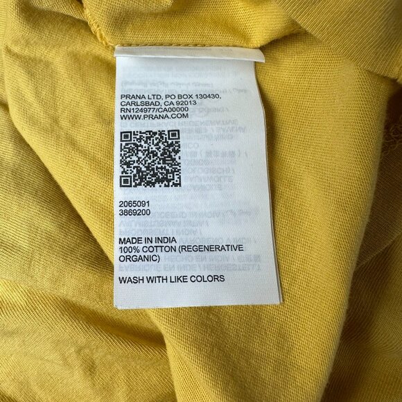 prAna Men's Everyday Organic Cotton Short Sleeve Tee Shirt, Size Medium, Pollen - Picture 10 of 13